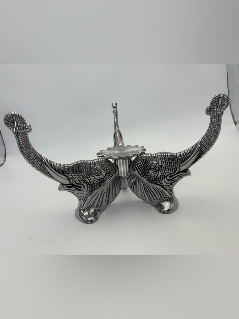 Vintage 1993 Arthur Court Silver Tone Elephant Bowl or Planter Holder